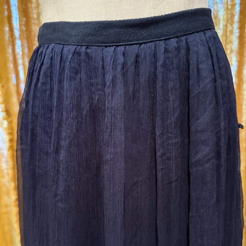 Line & Dot Navy Blue Maxi Skirt - Picture 2 of 8
